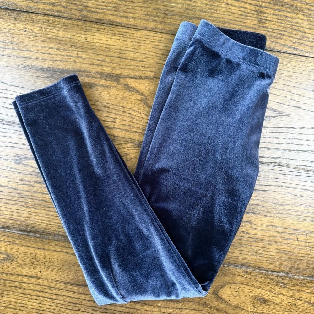 Janie and Jack Blue Velvet Leggings